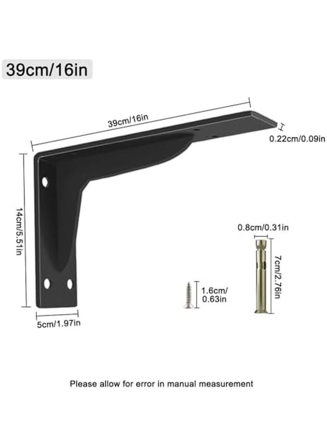 Heavy Duty L Shaped Shelf Brackets 4PCS 39cm 16in Steel Wall Mount Support - Image 3