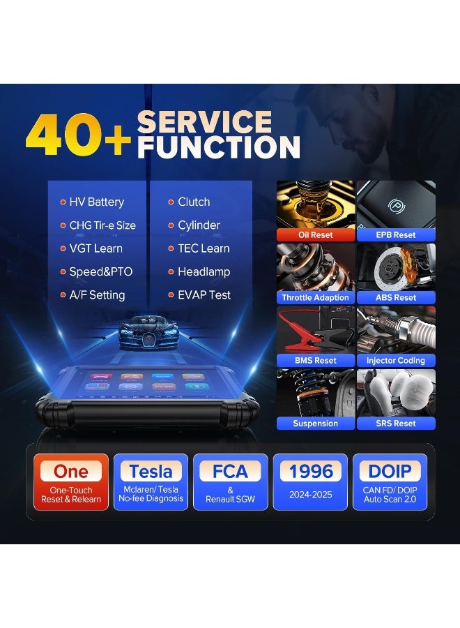 MaxiSys MS919 Scanner, 2025 Top Intelligent Scan Tool as Ultra, Motor TruSpeed Up of Ultra Lite MS909, Topology 2.0, ECU Programming Coding as Ultra S2, 40+ Service, 3K+ Test, 5in1 VCMI
