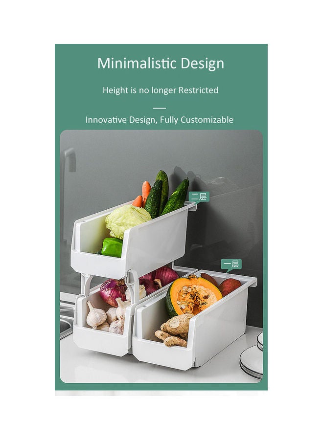 4 Pieces Fruits and Vegetables Storage Box White 30.3x14.6x13cm - Image 2