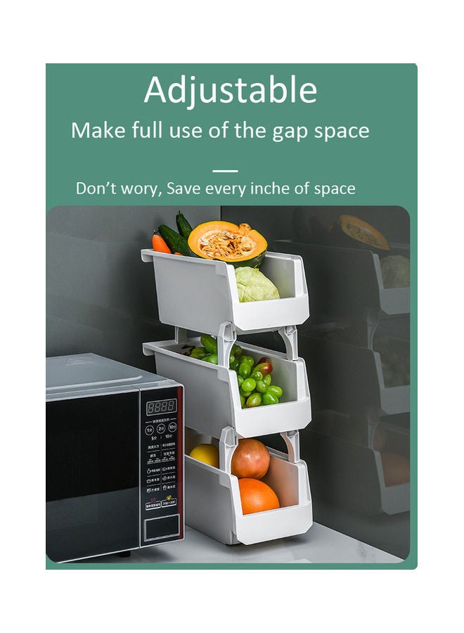 4 Pieces Fruits and Vegetables Storage Box White 30.3x14.6x13cm - Image 3
