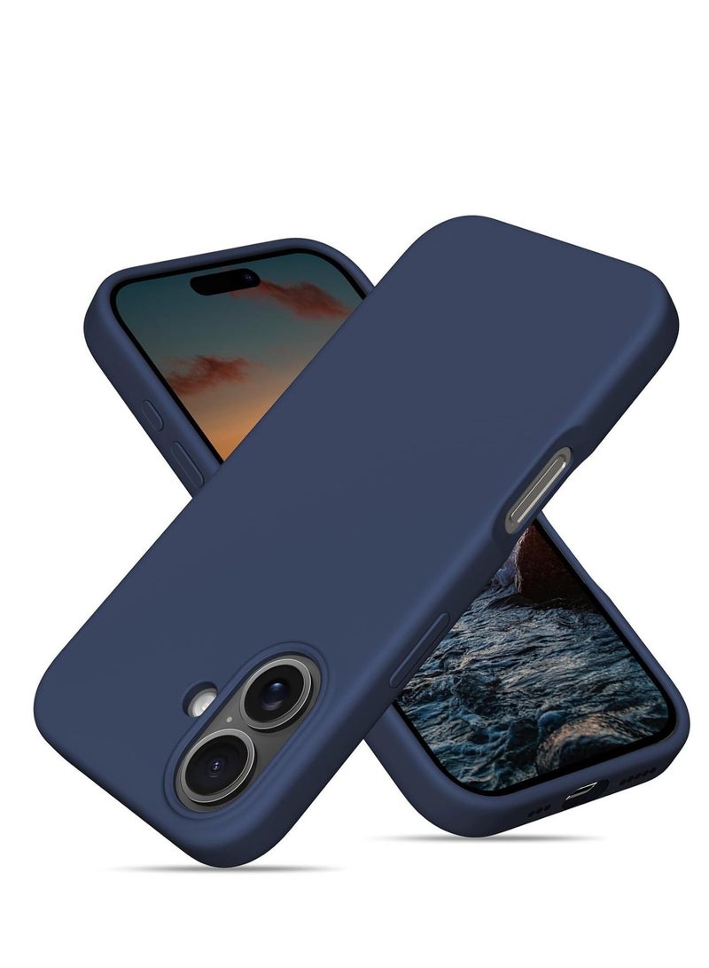 Raxoom Case Compatible with iPhone 16 Plus â€“ Liquid Soft Silicone Shockproof Cover with Microfiber Lining â€“ Full Body Protection & Camera Guard â€“ 6.7-inch (Navy Blue, iP 16 Plus) - Image 1