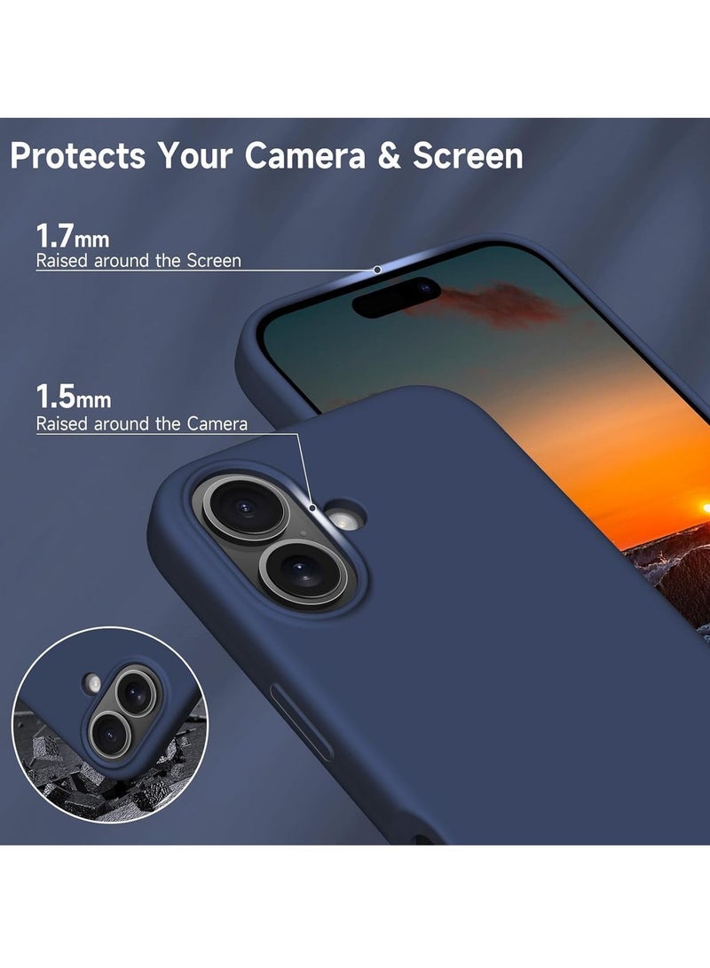 Raxoom Case Compatible with iPhone 16 Plus â€“ Liquid Soft Silicone Shockproof Cover with Microfiber Lining â€“ Full Body Protection & Camera Guard â€“ 6.7-inch (Navy Blue, iP 16 Plus) - Image 3