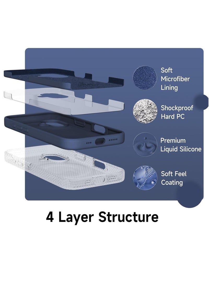 Raxoom Case Compatible with iPhone 16 Plus â€“ Liquid Soft Silicone Shockproof Cover with Microfiber Lining â€“ Full Body Protection & Camera Guard â€“ 6.7-inch (Navy Blue, iP 16 Plus) - Image 5