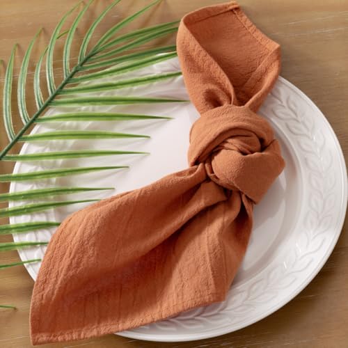 Socomi Cloth Napkins Terracotta Summer Washable Reusable Bulk Linen Cotton Napkins Set of 20 17x17 for Wedding Party Bridal Baby Shower Birthday Dining Table Decorations - Image 3