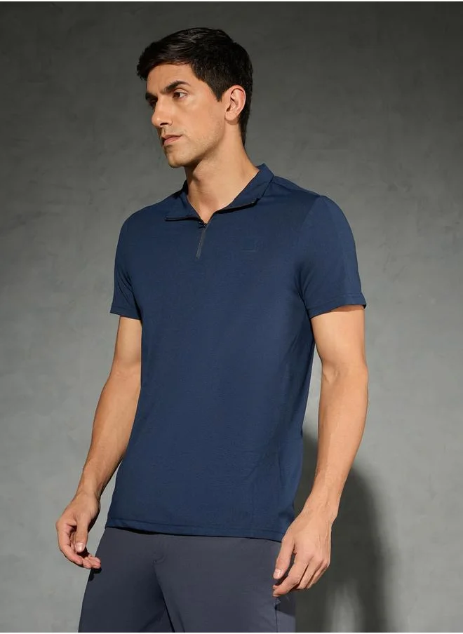 تكنوسبورت Technosport Solid Short Sleeve Stretch Polo T-Shirt