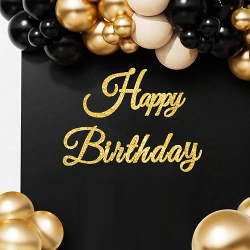 TONIFUL Happy Birthday Sign for Backdrop - Glitter Gold Felt Banner - Includes Dot Glue - Perfect for Wall Decr,Birthday Party Backdrop,Balloon Arch,Photo Background - Image 5