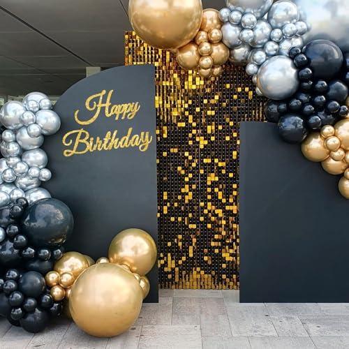 TONIFUL Happy Birthday Sign for Backdrop - Glitter Gold Felt Banner - Includes Dot Glue - Perfect for Wall Decr,Birthday Party Backdrop,Balloon Arch,Photo Background - Image 2