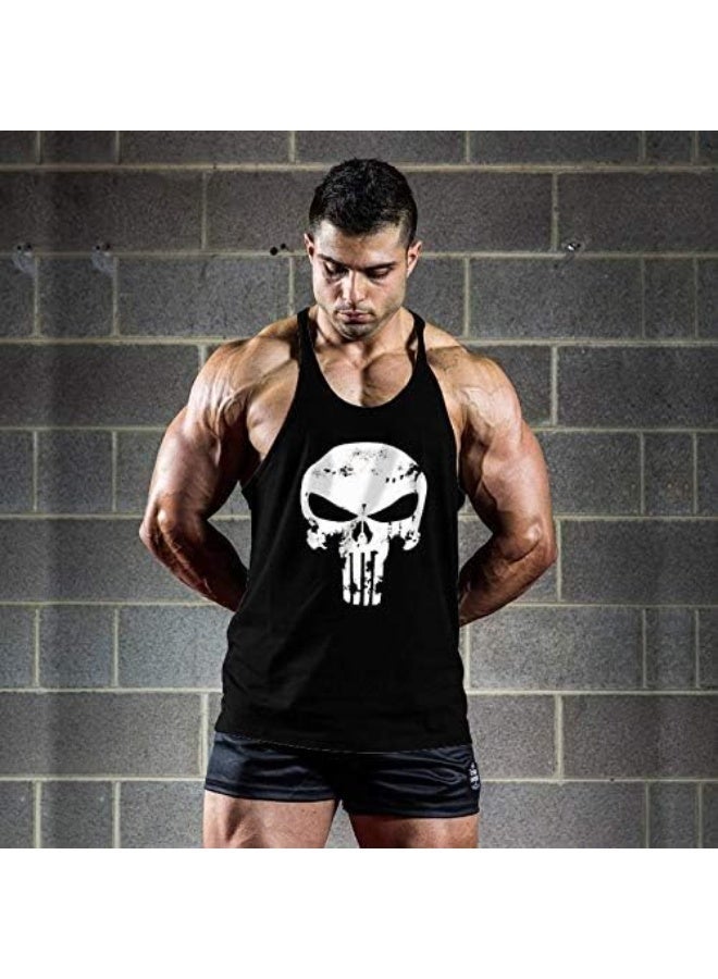 NAKXUS Mens Vest Muscle Bodybuilding Skull Gym Tank Top T-Shirt Sleeveless Fitness Men Musculation Tops - Image 2