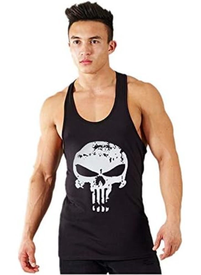 NAKXUS Mens Vest Muscle Bodybuilding Skull Gym Tank Top T-Shirt Sleeveless Fitness Men Musculation Tops - Image 3