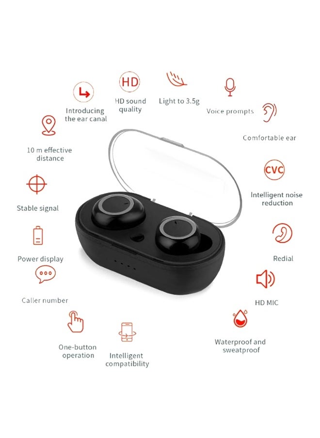 Generic - TWS In-Ear BTH-i30 Wireless Bluetooth Stereo Earbuds With Charging Case Black/Grey - Image 1