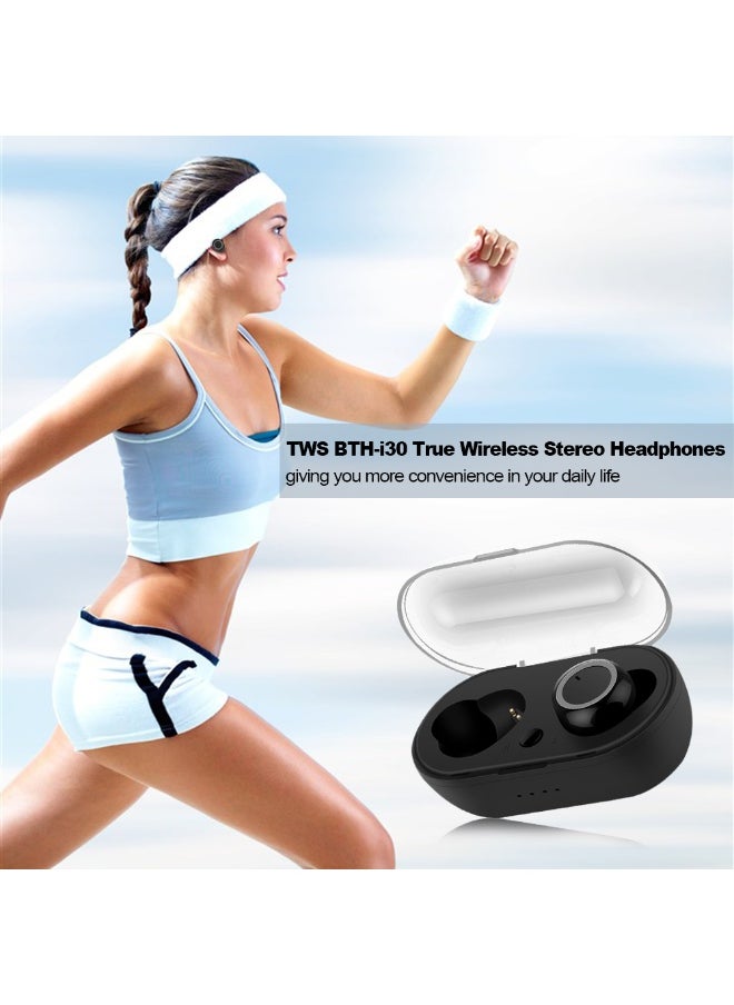 Generic - TWS In-Ear BTH-i30 Wireless Bluetooth Stereo Earbuds With Charging Case Black/Grey - Image 1