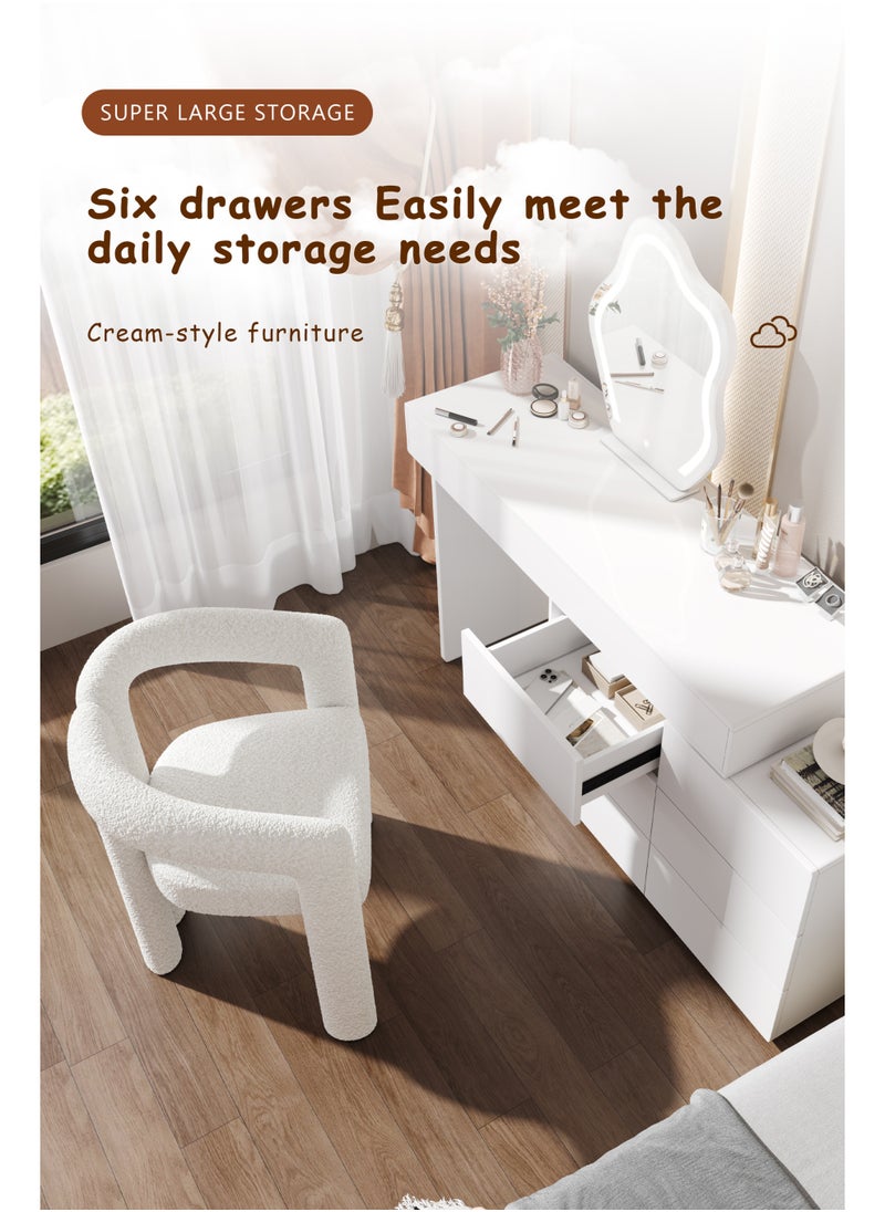 Elegant and Efficient Smart Dressing Table for Contemporary Living Spaces with LED on table and Mirror