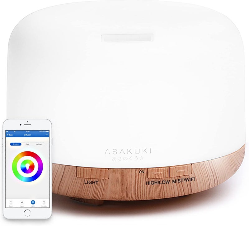 ASAKUKI Smart Wi-Fi Essential Oil Diffuser- App Control for Alexa,2019 - Image 1
