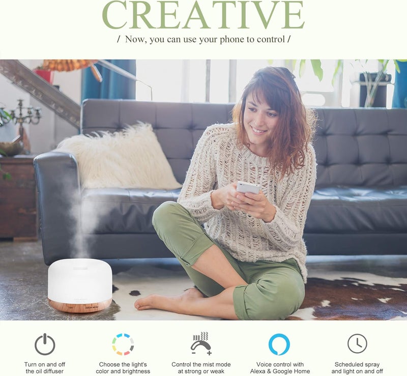 ASAKUKI Smart Wi-Fi Essential Oil Diffuser- App Control for Alexa,2019 - Image 2