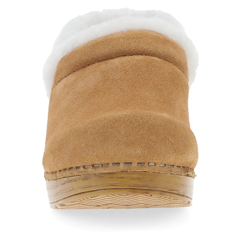 Dansko Pro Cozy Slip-On Clogs for Women - Rocker Sole and Arch Support for Comfort - Shearling Trim Details Cozy 8.5-9 M US Tan - Image 4