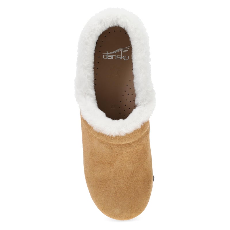Dansko Pro Cozy Slip-On Clogs for Women - Rocker Sole and Arch Support for Comfort - Shearling Trim Details Cozy 8.5-9 M US Tan - Image 2