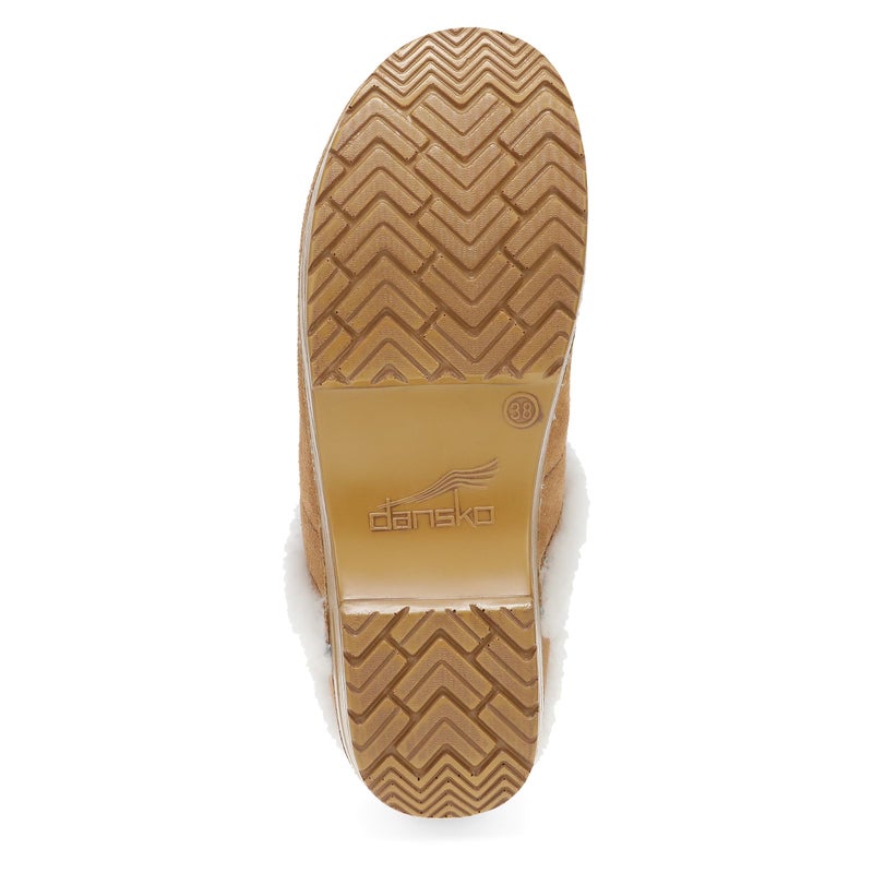 Dansko Pro Cozy Slip-On Clogs for Women - Rocker Sole and Arch Support for Comfort - Shearling Trim Details Cozy 8.5-9 M US Tan - Image 3