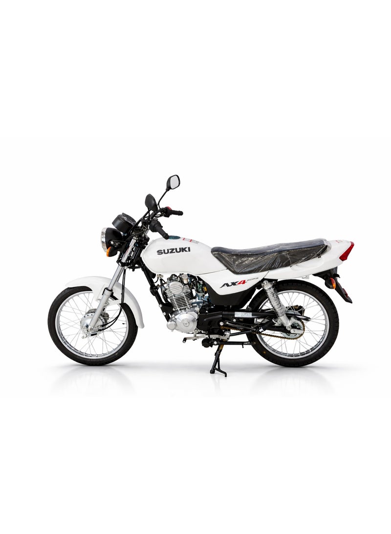 سوزوكي دراجة نارية اللون ابيض AX4 (GD110HU) – دراجة اقتصادية للاستخدام اليومي - Image 1