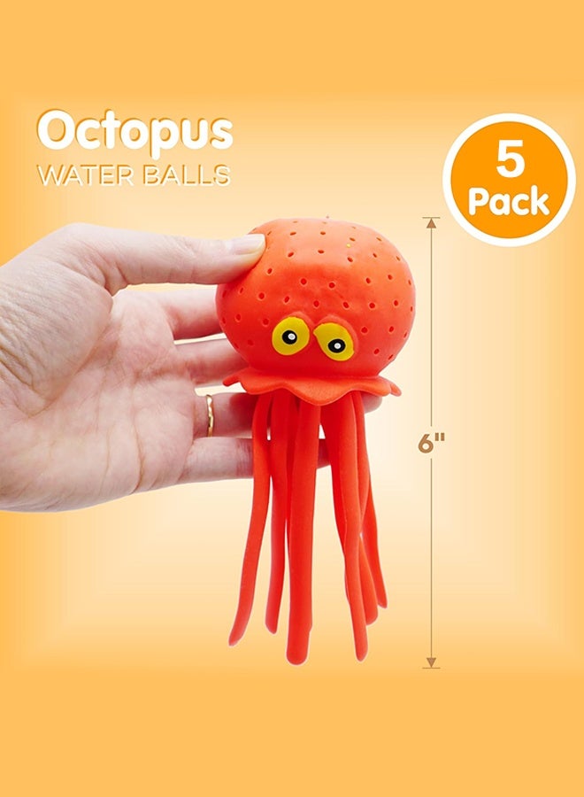 Organizer Novelty Octopus Water Balls - Pack of 5 - Pool Toys for Kids Sensory Absorbent Water Splash Balls Bomb, Toddler Bath Toy, Swimming Pool Floating Swim Toys Outdoor Activity & Game - Image 5