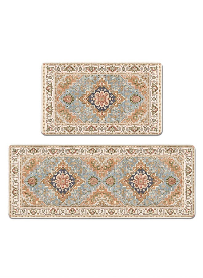 Generic 2 PCS Kitchen Floor Mats Rugs Set, Cushion Floor Carpet, Waterproof, Oil Resistant and Anti-Fatigue PU Standing Mat for Kitchen, Floor, Office, Sink, Laundry 45*75CM+45*120CM  - Image 1
