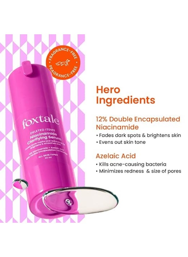Foxtale 12% Niacinamide Face Serum with Azelaic Acid for Brightening & Oil Control | Reduces Acne, Blemishes & Acne Marks | Brightens & Smoothens Skin | Face Serum for Women & Men | 30 ml - Image 2
