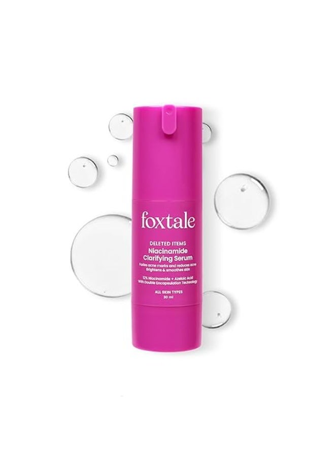 Foxtale 12% Niacinamide Face Serum with Azelaic Acid for Brightening & Oil Control | Reduces Acne, Blemishes & Acne Marks | Brightens & Smoothens Skin | Face Serum for Women & Men | 30 ml - Image 1