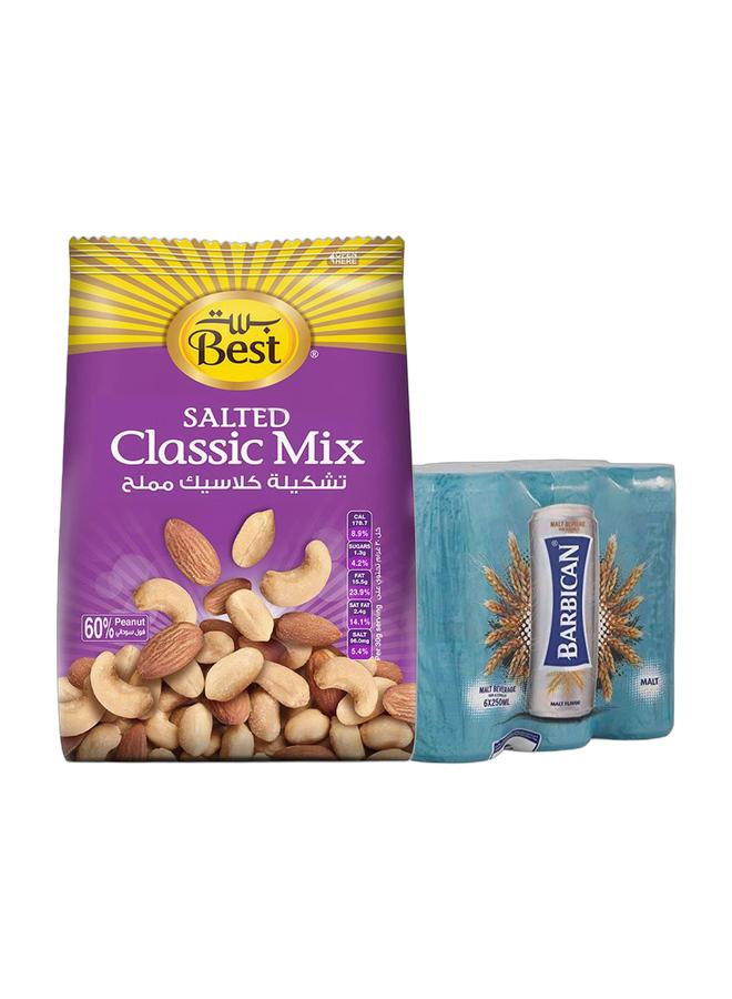 noon Best Salted Classic Mixed Nuts 300grams + Barbican Malt Beverage, Can, 250ml X 6 Pack of 6 - Image 1