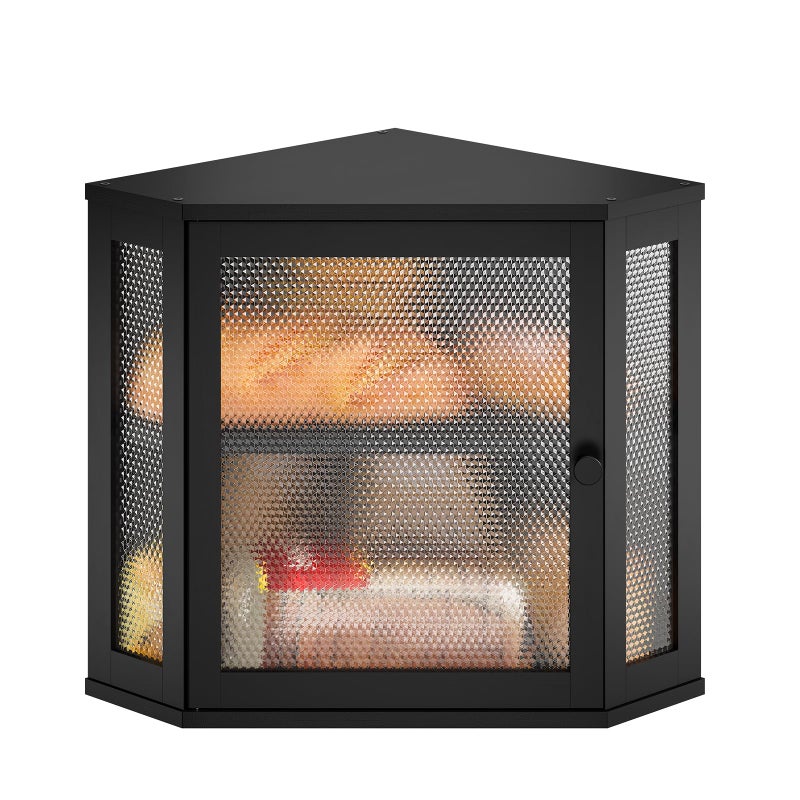 STDDRE Corner Bread Box Kitchen Countertop Extra Large Capacity Farmhouse Bread Box Corner Countertop Storage Double Layer Bread Holder Black Large - Image 2