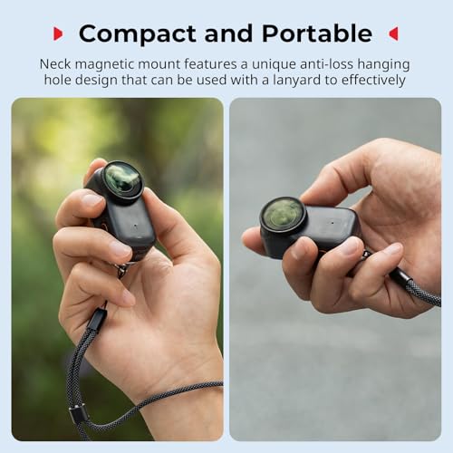 SmallRig Magnetic Mount for DJI Osmo Nano, for Insta360 GO 3S, with Neck Strap, Wrist Strap, Anti-Loss Hanging Hole Design, Neck Mount POV/Vlog Selfie - Image 4