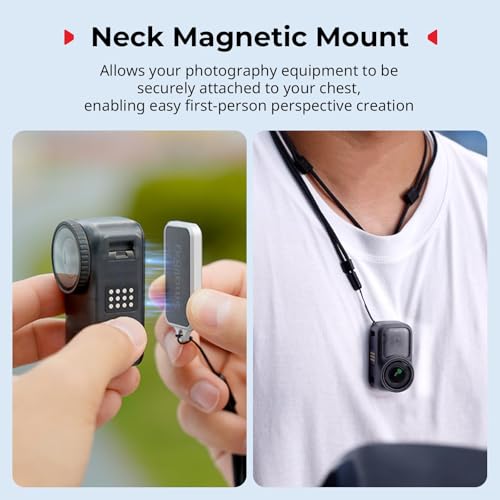 SmallRig Magnetic Mount for DJI Osmo Nano, for Insta360 GO 3S, with Neck Strap, Wrist Strap, Anti-Loss Hanging Hole Design, Neck Mount POV/Vlog Selfie - Image 2