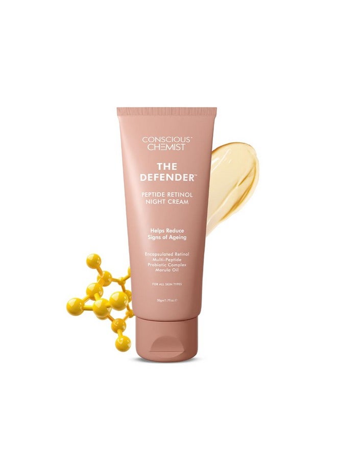 CONSCIOUS CHEMIST - ® 0.5% Retinol Moisturizer Cream | 50G | Night Cream, Face Cream For Men & Women, Multi Peptide Anti Aging Cream, Reduces Fine Lines, Neck Lines & Wrinkles, All Skin Types - Image 1