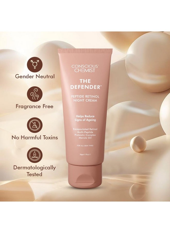 CONSCIOUS CHEMIST - ® 0.5% Retinol Moisturizer Cream | 50G | Night Cream, Face Cream For Men & Women, Multi Peptide Anti Aging Cream, Reduces Fine Lines, Neck Lines & Wrinkles, All Skin Types - Image 1