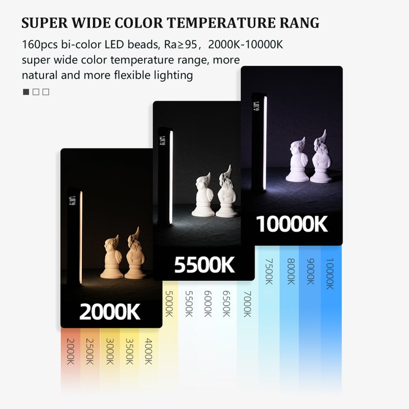 YONGNUO YN30 SOFT Magnetic RGB Tube Light Handheld LED Video Light Portable Fill Light for Vlog Live Streaming Product Portrait Photography 2000K-10000K Dimmable 31 Lighting Effects Built-in Battery - Image 3