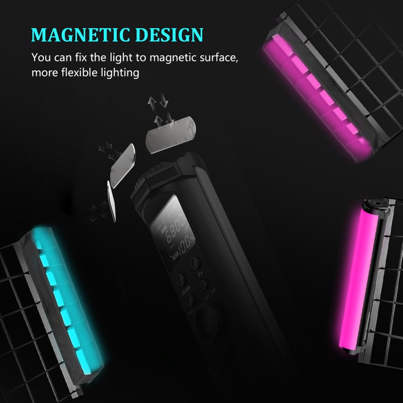 YONGNUO YN30 SOFT Magnetic RGB Tube Light Handheld LED Video Light Portable Fill Light for Vlog Live Streaming Product Portrait Photography 2000K-10000K Dimmable 31 Lighting Effects Built-in Battery - Image 2
