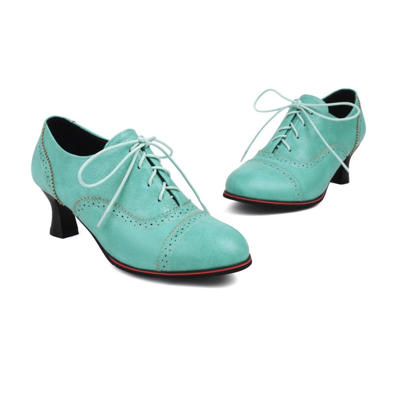 Source 2024 New Heel Burning Flower 40-48 Plus Size Front Lace Solid Color Joker Shoes Women - Image 1