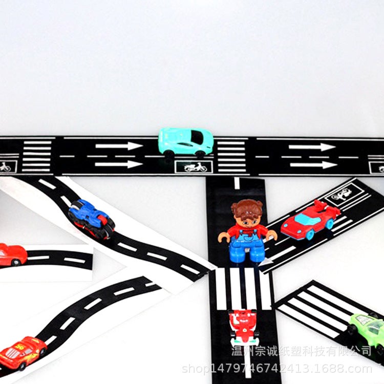 general Children's Road Tape DIY Traffic Sticker Paper Tape for Railway Toy Parking - Image 3