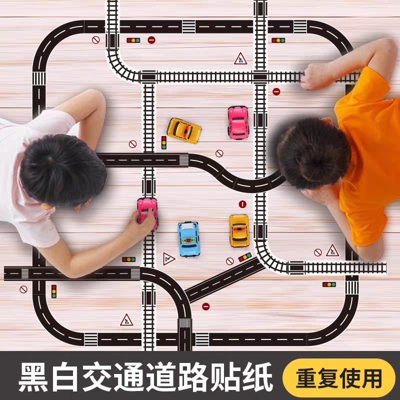 general Children's Road Tape DIY Traffic Sticker Paper Tape for Railway Toy Parking - Image 5