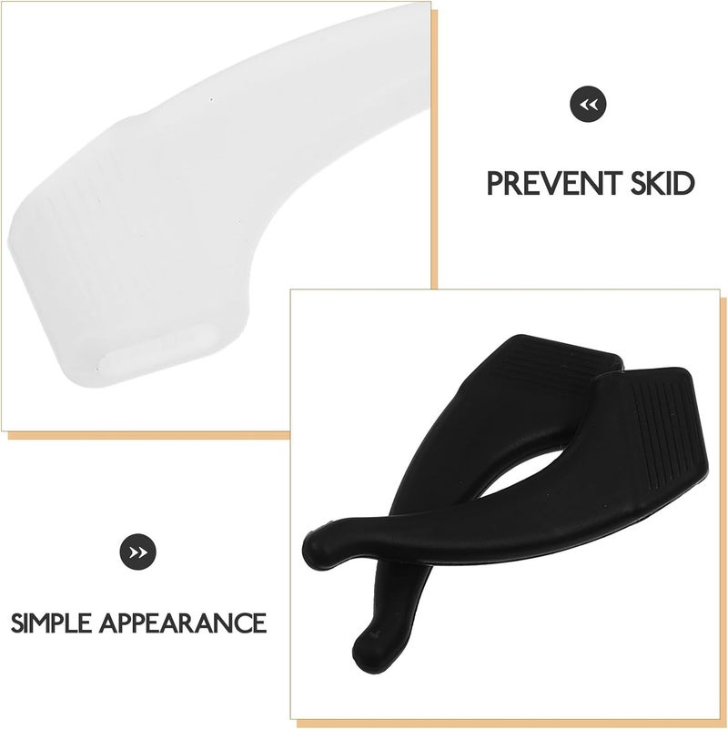 6 Pairs Glasses Ear Cushions and Eyeglass Ear Grippers Non-slip Medium Size for Secure Fit Black and White Suitable - Image 3