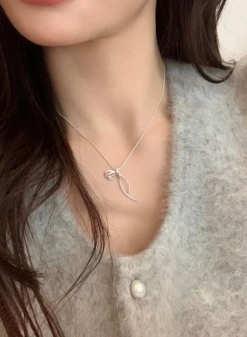 Goolsky Minimalist Long Snake Bone Adjustable Necklace for Women – High-End Pull-Through Chain, Simple Chic Layering Jewelry  - Image 2