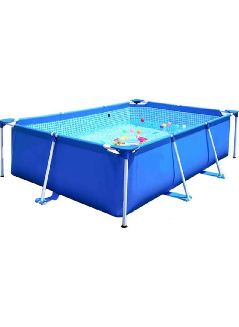 Jorunb Swimming Pool, Ground Rectangular Steel Frame Pool, Summer Play Simple Swimming Pool, Tear-Resistance Durable Outdoor Pool for Backyard  - Image 1