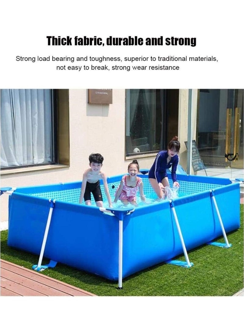 Jorunb Swimming Pool, Ground Rectangular Steel Frame Pool, Summer Play Simple Swimming Pool, Tear-Resistance Durable Outdoor Pool for Backyard  - Image 3