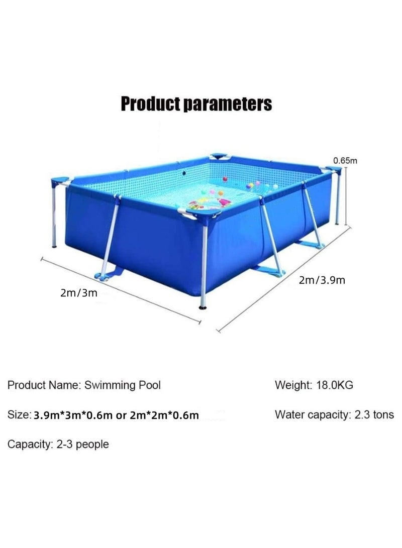 Jorunb Swimming Pool, Ground Rectangular Steel Frame Pool, Summer Play Simple Swimming Pool, Tear-Resistance Durable Outdoor Pool for Backyard  - Image 4