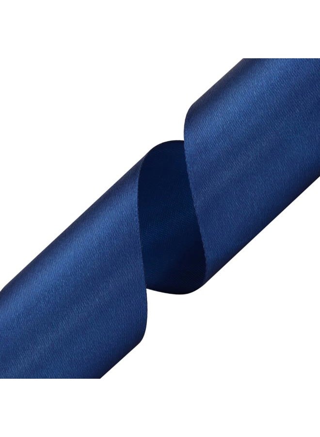 Nsilu 2 inch Deep Blue Satin Ribbon 50 Yards Solid Fabric Ribbons Roll for Gift Wrapping, Satin Weddings,Flower Bouquet, Invitations,Sewing,Party Decorations, Holiday Decorating and More - Image 2