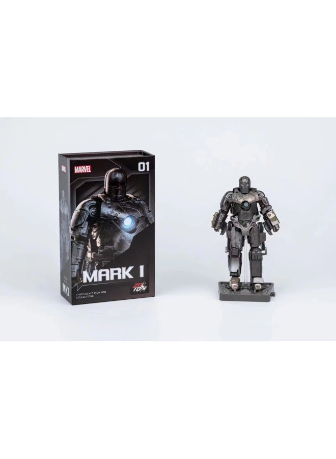 China Mobile Marvel Iron Man إصدار الذكرى السنوية العاشرة، سلسلة Gnaku مقاس 4 بوصات - اللون: إصدار الذكرى السنوية العاشرة إصدار أساسي مقاس 4 بوصات - Iron Man MK1 - Image 1