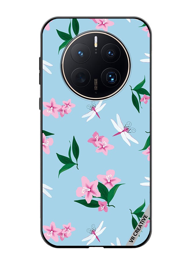 VR CREATIVE Protective Case Cover For Huawei Mate 50 Pro Dragonfly And Flowers Design Multicolour - Image 1