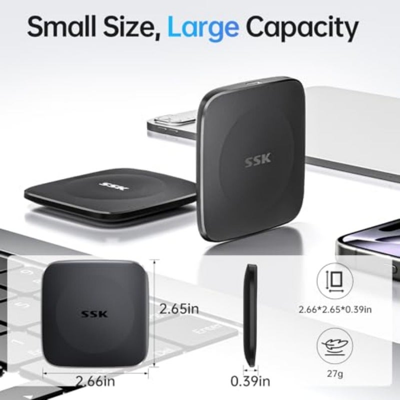 SSK External Hard Drive 2TB up to 550MB s Portable SSD with USB C+A Cable SMART TRIMSupport OTG USB 3.2 GEN2 External Solid State Drives for iPhone 15 16 17 Android Mac Xbox - Image 5