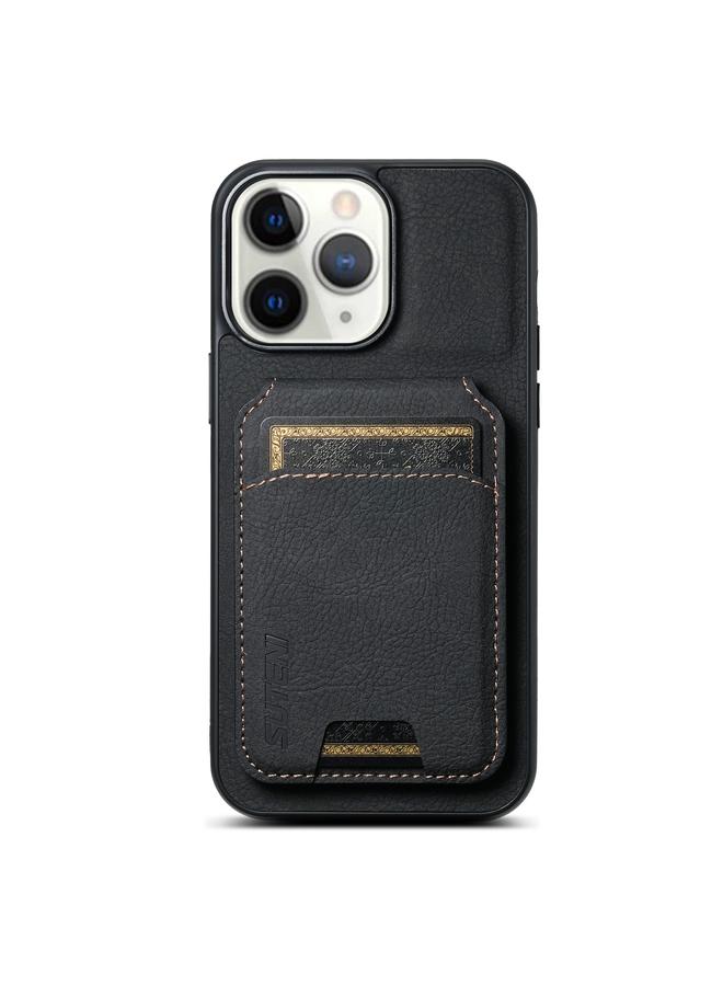 Suteni Case For iPhone 11 Pro Max H02 Litchi Leather Card Wallet Stand Back Phone Case - Image 1