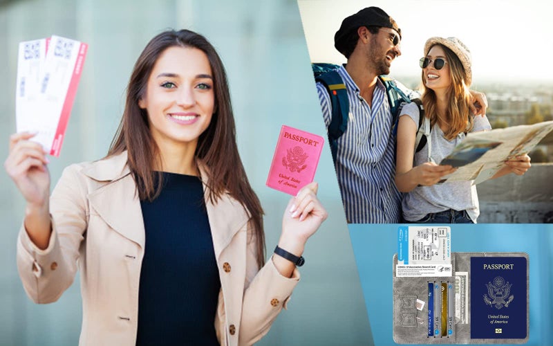 PASCACOO Passport Holder Cover Wallet Travel Essentials RFID Blocking Leather Card Case International Must Haves Travel Accessories for Women Men(101#Blue)  - Image 4