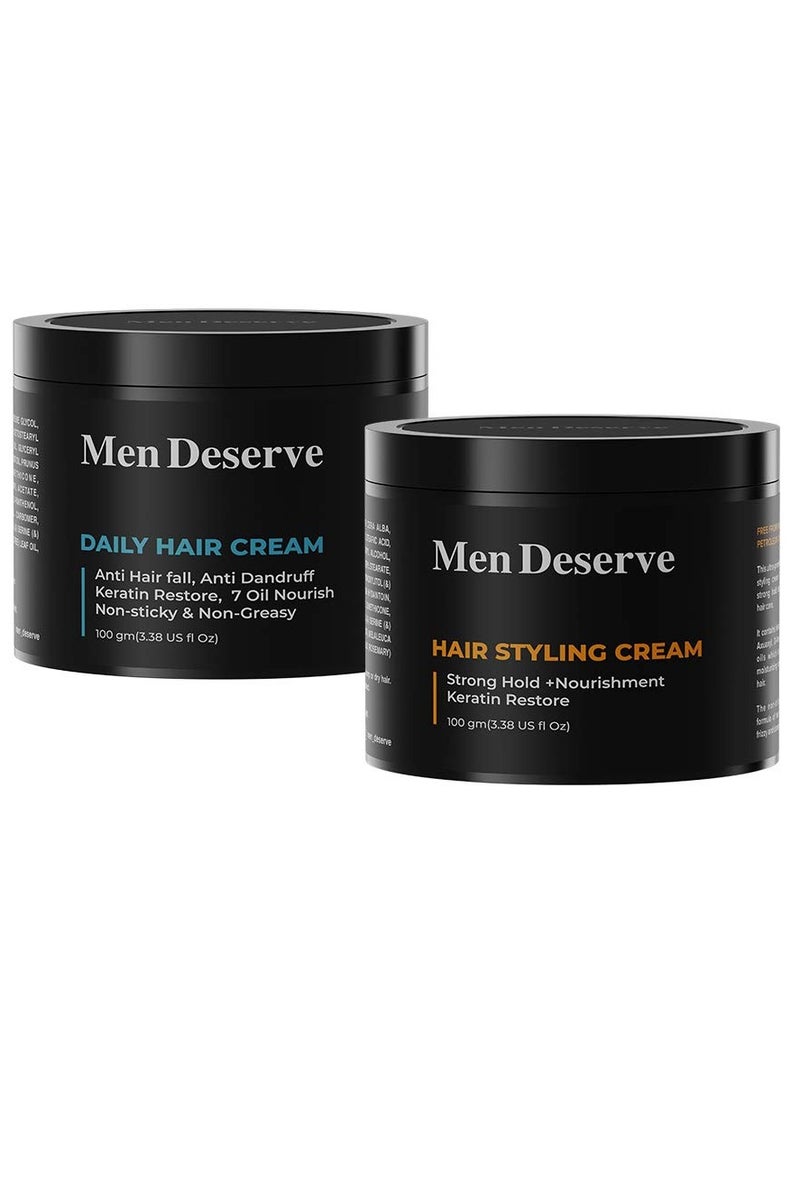 مين ديسيرف كومبو من كريم الشعر اليومي 100 جم مع كريم تصفيف الشعر 100 جم تثبيت قوي - Image 1