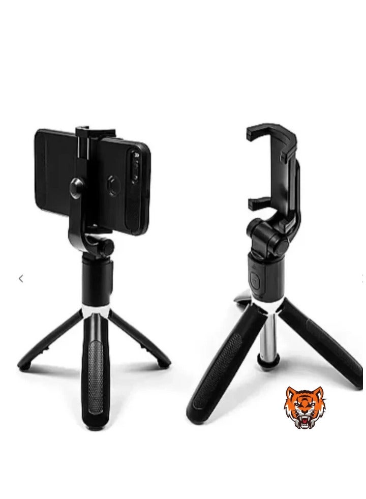 TIGER "Wireless Selfie Stick (Black) with Remote Control – Portable and Adjustable Smartphone Holder for Android & iOS" - Image 1